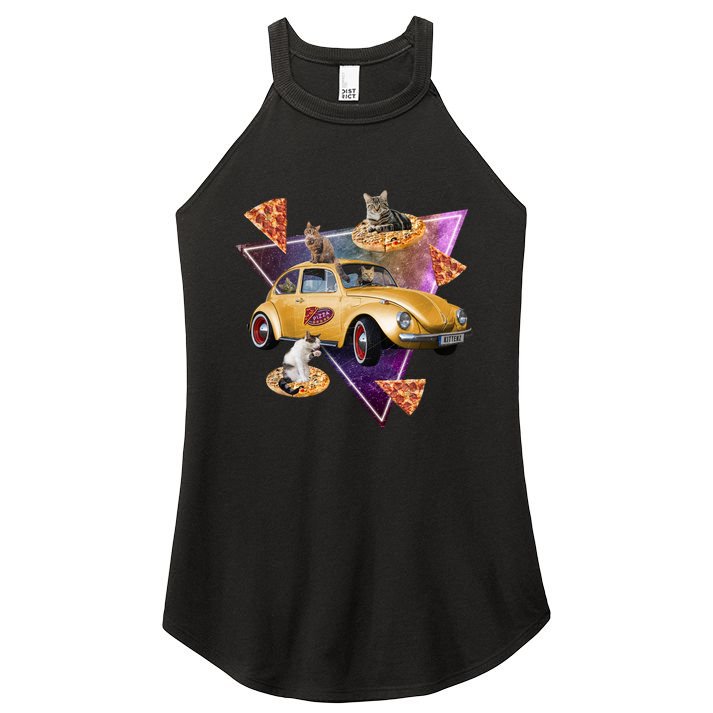 Cat Pizza Car Galaxy Women's Perfect Tri Rocker Tank