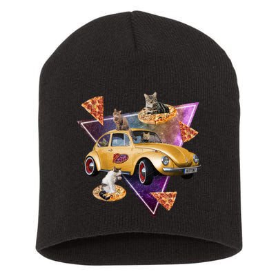 Cat Pizza Car Galaxy Short Acrylic Beanie