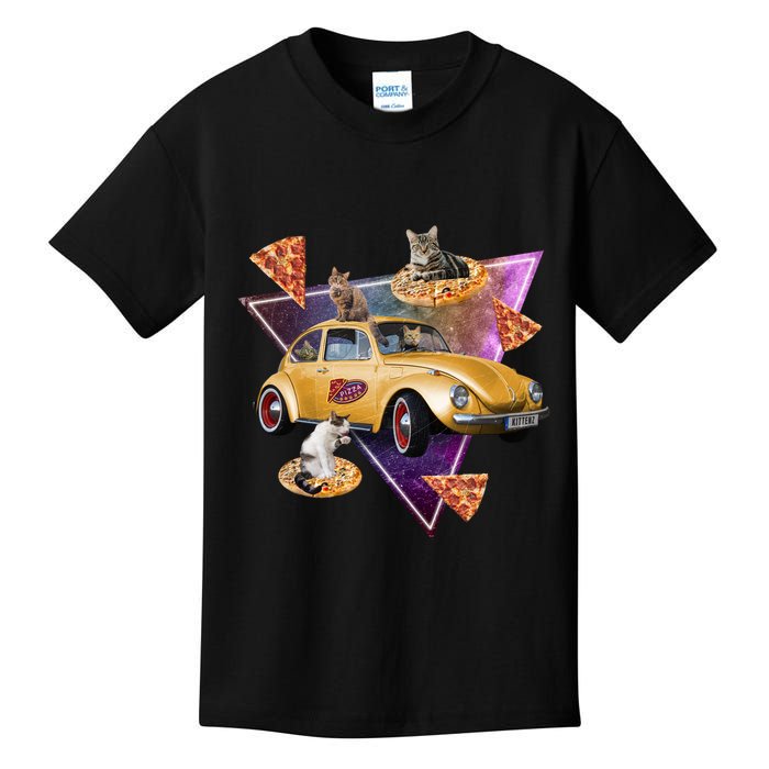 Cat Pizza Car Galaxy Kids T-Shirt