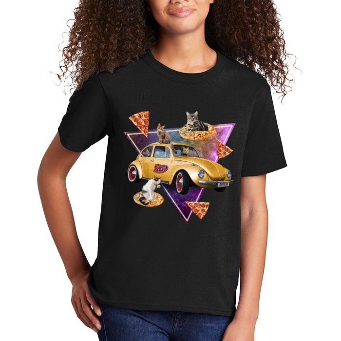 Cat Pizza Car Galaxy Kids T-Shirt