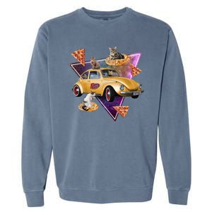 Cat Pizza Car Galaxy Garment-Dyed Sweatshirt