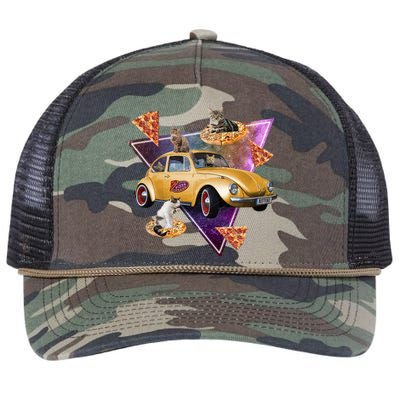 Cat Pizza Car Galaxy Retro Rope Trucker Hat Cap