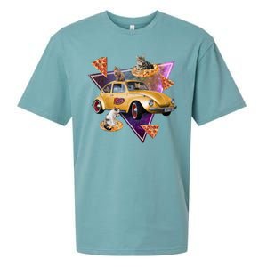 Cat Pizza Car Galaxy Sueded Cloud Jersey T-Shirt