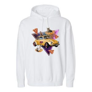 Cat Pizza Car Galaxy Garment-Dyed Fleece Hoodie