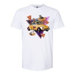 Cat Pizza Car Galaxy Softstyle CVC T-Shirt