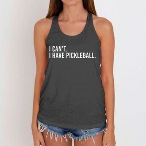 Cool Pickleball Coach With Saying I Can't I Have Pickleball Women's Knotted Racerback Tank