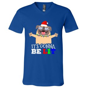 Cute Pugs Christmas Tree Funny Pug Lover Christmas Great Gift V-Neck T-Shirt