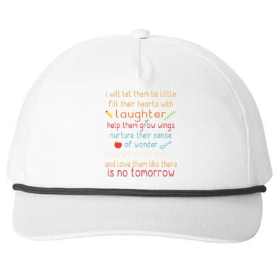 Childcare Provider Children Funny Child Care Daycare Snapback Five-Panel Rope Hat