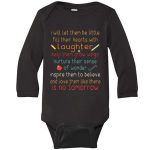 Childcare Provider Children Funny Child Care Daycare Baby Long Sleeve Bodysuit