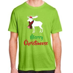 Christmas Pajama Christmas Moose Santa Hat Adult ChromaSoft Performance T-Shirt