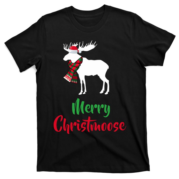 Christmas Pajama Christmas Moose Santa Hat T-Shirt