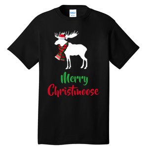 Christmas Pajama Christmas Moose Santa Hat Tall T-Shirt