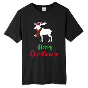 Christmas Pajama Christmas Moose Santa Hat Tall Fusion ChromaSoft Performance T-Shirt