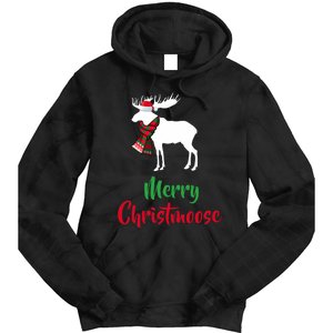 Christmas Pajama Christmas Moose Santa Hat Tie Dye Hoodie