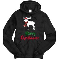 Christmas Pajama Christmas Moose Santa Hat Tie Dye Hoodie