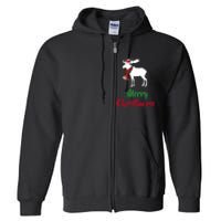 Christmas Pajama Christmas Moose Santa Hat Full Zip Hoodie