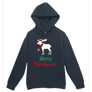 Christmas Pajama Christmas Moose Santa Hat Urban Pullover Hoodie