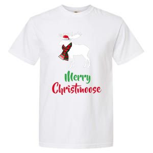 Christmas Pajama Christmas Moose Santa Hat Garment-Dyed Heavyweight T-Shirt