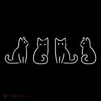 Cat Poses Cat Lover Minimalist Art Hoodie
