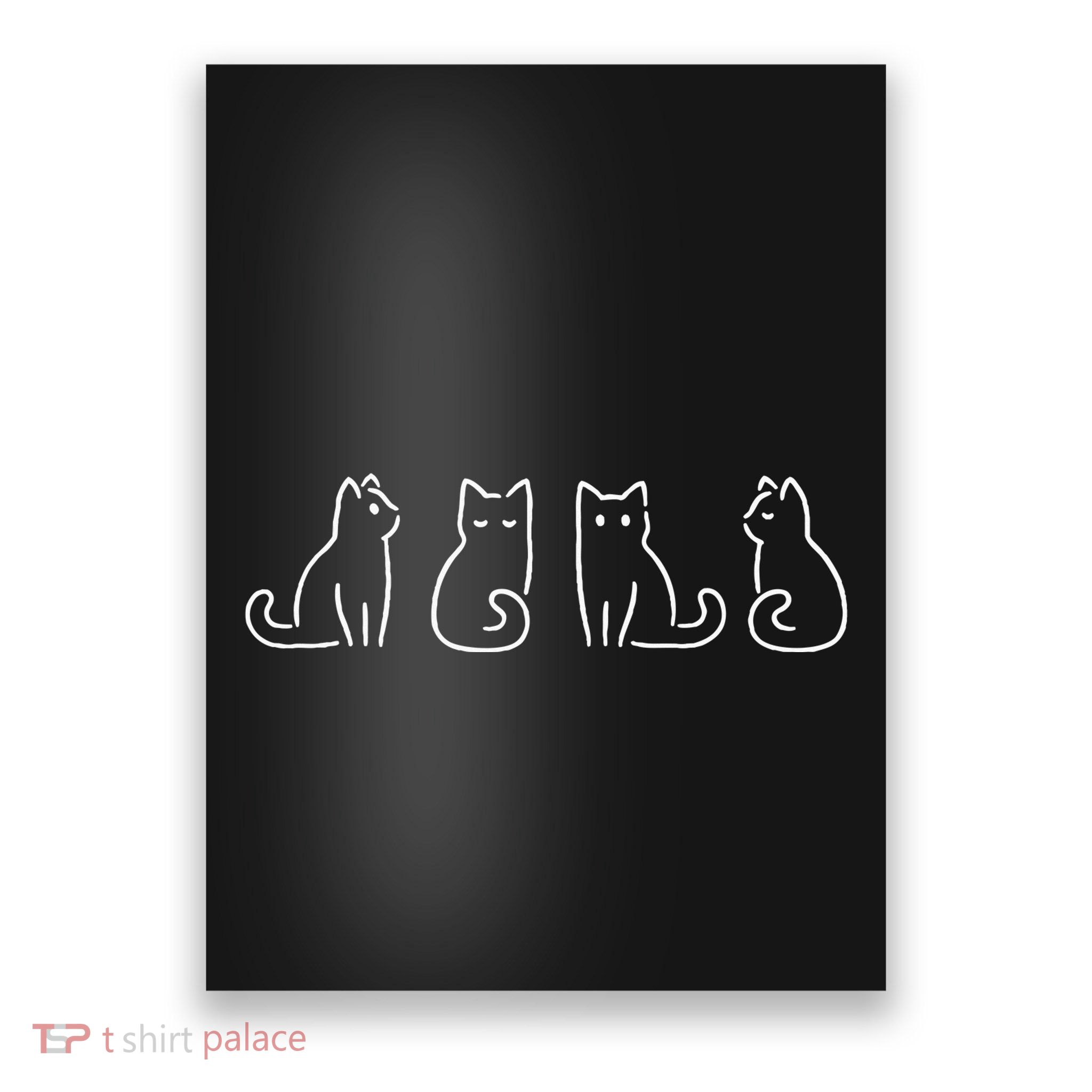 Cat Poses Cat Lover Minimalist Art Poster