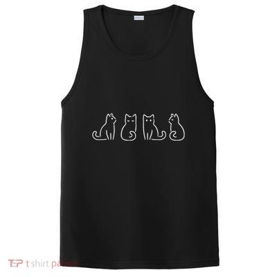 Cat Poses Cat Lover Minimalist Art PosiCharge Competitor Tank
