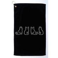 Cat Poses Cat Lover Minimalist Art Golf Towel