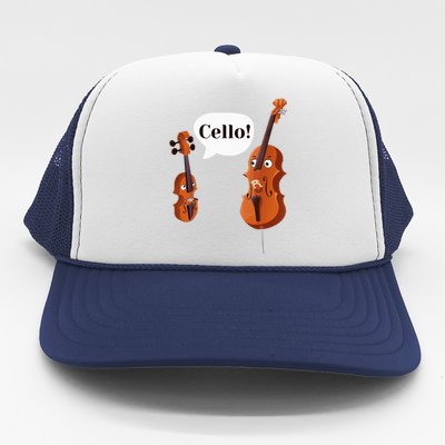 Cello Player Cellist Orchestra Musician Classical Music Trucker Hat