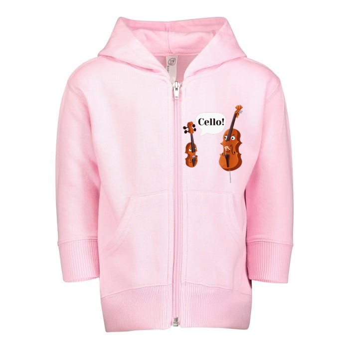 Cello Player Cellist Orchestra Musician Classical Music Toddler Zip Fleece Hoodie