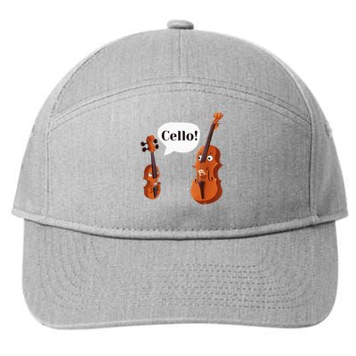 Cello Player Cellist Orchestra Musician Classical Music 7-Panel Snapback Hat