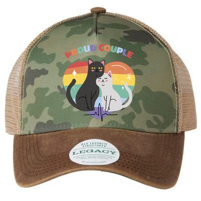 Cat Proud Couple Pride Heart Legacy Tie Dye Trucker Hat