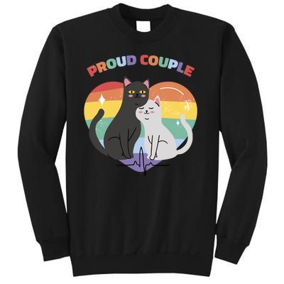 Cat Proud Couple Pride Heart Sweatshirt