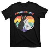 Cat Proud Couple Pride Heart T-Shirt