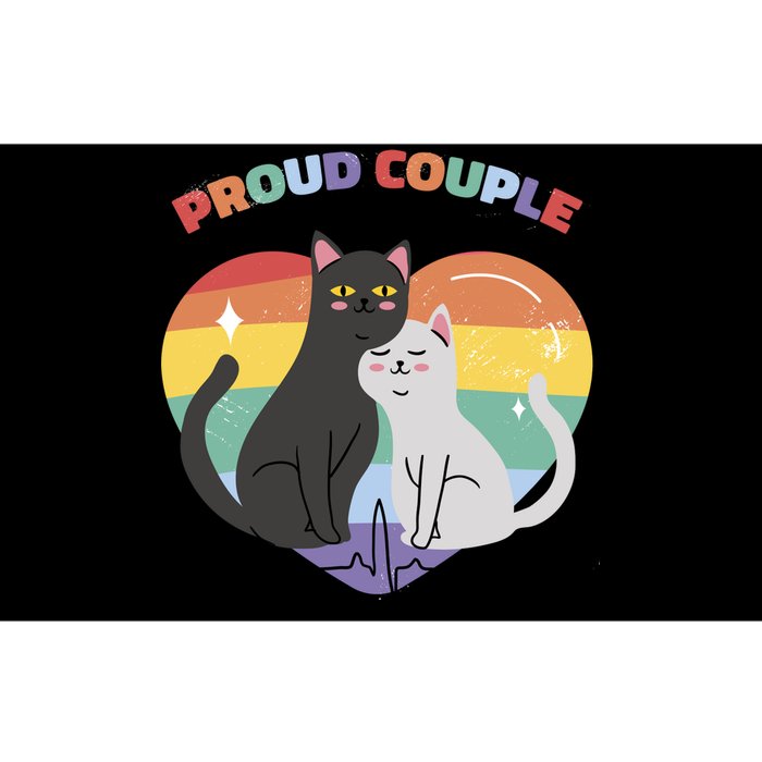 Cat Proud Couple Pride Heart Bumper Sticker