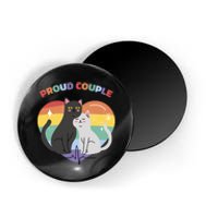 Cat Proud Couple Pride Heart Magnet