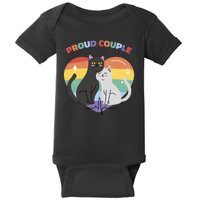 Cat Proud Couple Pride Heart Baby Bodysuit