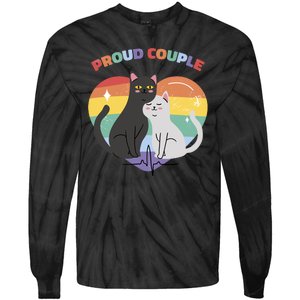 Cat Proud Couple Pride Heart Tie-Dye Long Sleeve Shirt