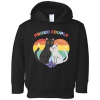 Cat Proud Couple Pride Heart Toddler Hoodie