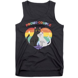 Cat Proud Couple Pride Heart Tank Top