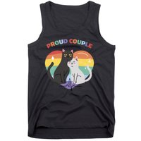 Cat Proud Couple Pride Heart Tank Top