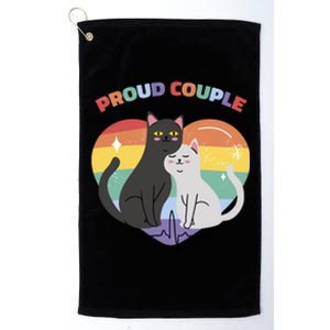 Cat Proud Couple Pride Heart Platinum Collection Golf Towel