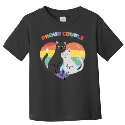 Cat Proud Couple Pride Heart Toddler T-Shirt