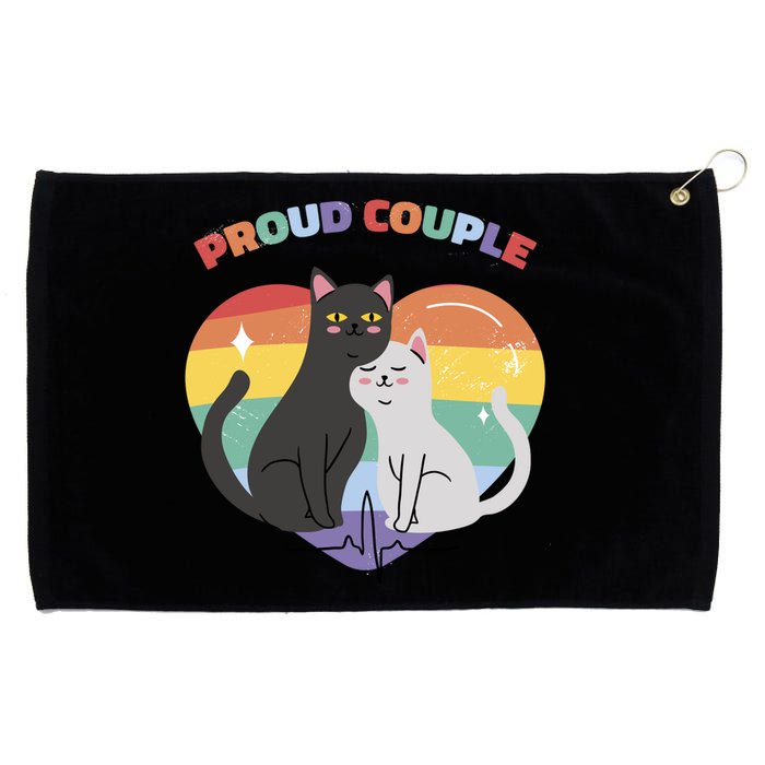 Cat Proud Couple Pride Heart Grommeted Golf Towel