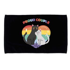 Cat Proud Couple Pride Heart Microfiber Hand Towel