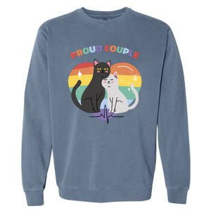 Cat Proud Couple Pride Heart Garment-Dyed Sweatshirt