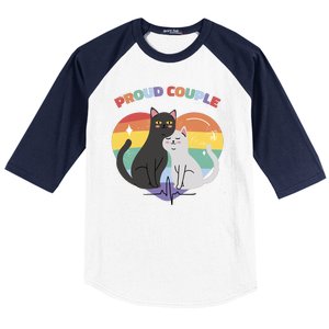 Cat Proud Couple Pride Heart Baseball Sleeve Shirt