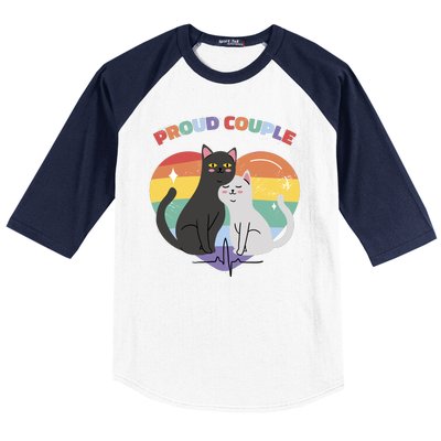 Cat Proud Couple Pride Heart Baseball Sleeve Shirt