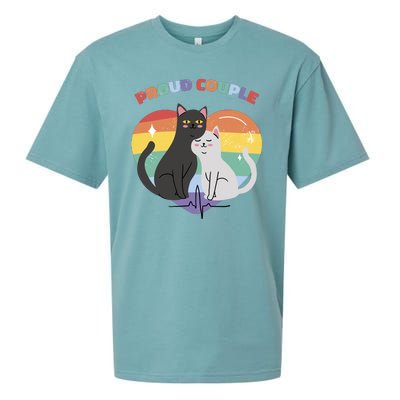 Cat Proud Couple Pride Heart Sueded Cloud Jersey T-Shirt