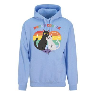 Cat Proud Couple Pride Heart Unisex Surf Hoodie