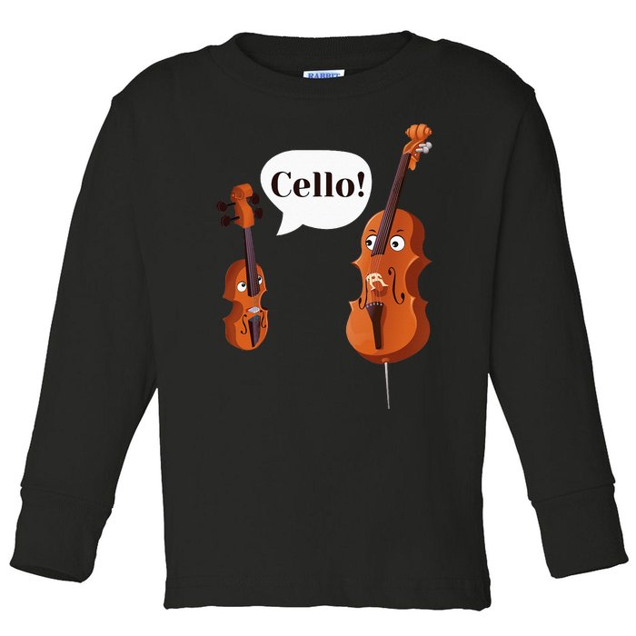 Cello Player Cellist Orchestra Musician Classical Music Toddler Long Sleeve Shirt