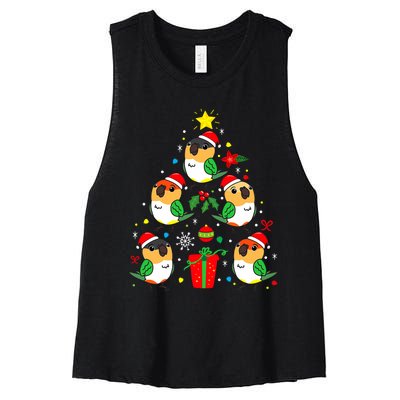 Caique Parrot Christmas Ornament Tree Xmas Mom Dad Bird Gift Women's Racerback Cropped Tank